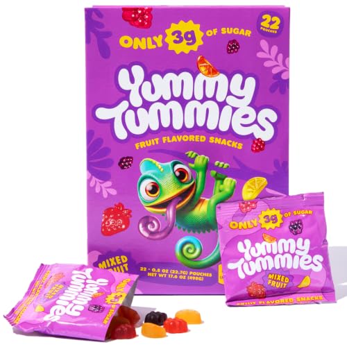 Yummy Tummies Low Sugar Fruit Snacks, 3g Sugar Per Pouch, 0.8 oz (22 Count) - image 1