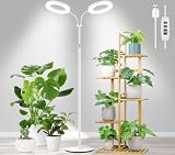 Fizzyo Pflanzenlampe LED Vollspektrum, 2 Kopf 144 LEDs Wachstumslampe Pflanzenlicht mit 3/9/12H Timer, 3 Modi, 10 Helligkeitsstufen, Höhenverstellbar Pflanzenlicht Grow Light für Große Zimmerpflanzen