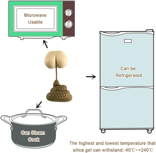 Miniatura 3 de Infusor de té de popa, divertido regalo de broma, infusor de té, filtro de té, intercambio de regalo para elefante blanco, divertido colador de té