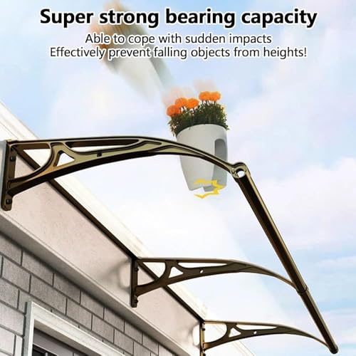 Auvent de porte en aluminium 60 cm abri de pluie pour balcon