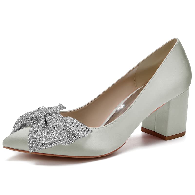 Chaussures à enfiler à bout pointu pour femme en satin avec talon aiguille