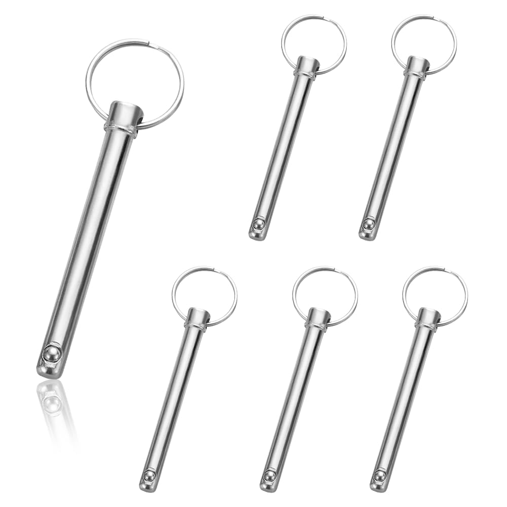 6 Pezzi Perni di Sblocco Rapido 8mm x 60mm in Acciaio Alto Carbonio con Anello per Macchine Agricole e Automobili