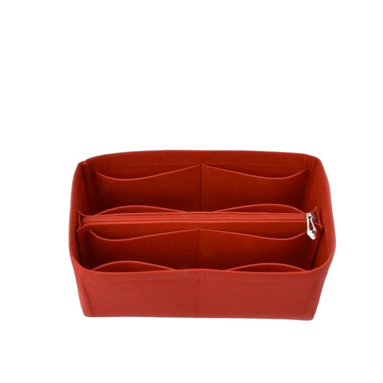 NJIEzhao Felt Handbag Insert Lining Organizer Insert Felt Fits Cloth Bag Makeup Travel Inner Purse Cosmetic Mommy Bags(M red middle)