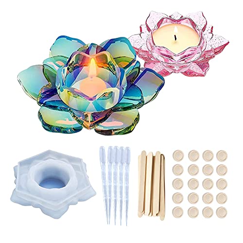 Chedin Moules coulée en résine silicone pour fleurs de lotus et porte-bougies, boîte de rangement en forme de fleur Fai-da-Te