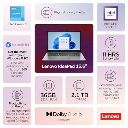 Image of Lenovo IdeaPad Laptop (14 Inch, 20GB RAM | 1.6TB Storage) (15.6 Inch, 36GB RAM | 2.1TB Storage)