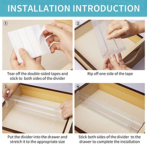 image for PAKCHOICE 8 Pack Drawer Dividers Organizers, Adjustable 3.2