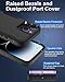 Dahkoiz for iPhone 14 Pro Max Case, with Tempered Glass Screen Protector and Dust-Proof Port Cover, Full Body Protection Rubber Phone Case for iPhone 14 Pro Max 6.7-Inch, Black/Black