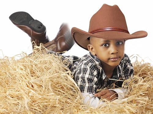 JOYEBUY Vintage Wide Brim Felt Girl Boy Cowgirl Cowboy Hat for Kids Wide Brim Western Cowgirl Hat4
