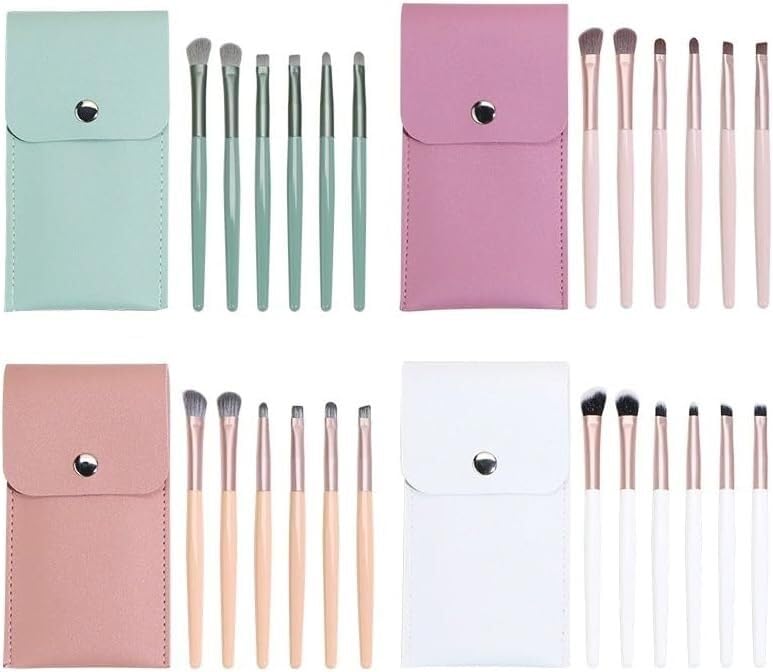 Set di 6 Pennelli per Cosmetici, Portatile, con Ombretto, Pennello per Sopracciglia, Strumento per Il Trucco degli Occhi,D-6pcs