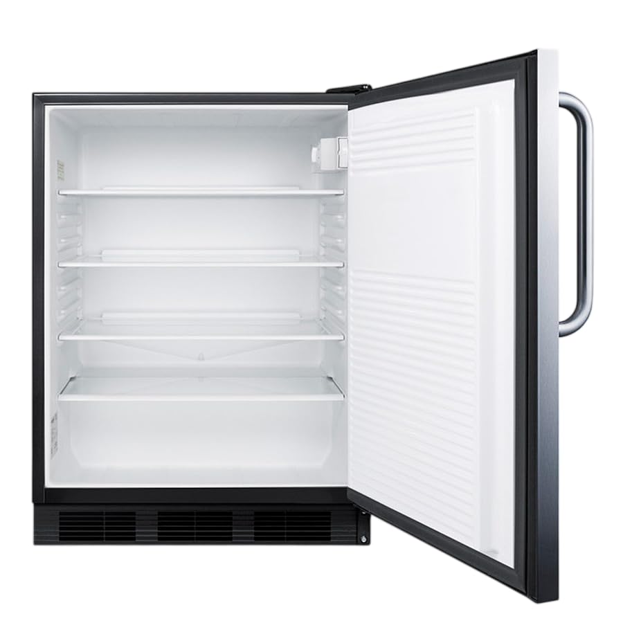 Summit 24" Refrigerator, Undercounter, 5.3 cu.ft. Capacity, ADA Compliant, Stainless Steel - AL752BKSSTBLHD (Left Handed Door Swing) on Fridge.com