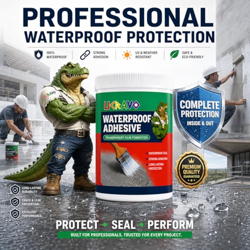 Image of UCRAVO Epoxy Waterproof Glue for Leakage, Transparent Crack Seal Glue 500gm with Brush | Roof Water Leakage Solution | Waterproof Adhesive for Concrete Cracks, Pipes, Bathrooms, Terrace & Outdoor