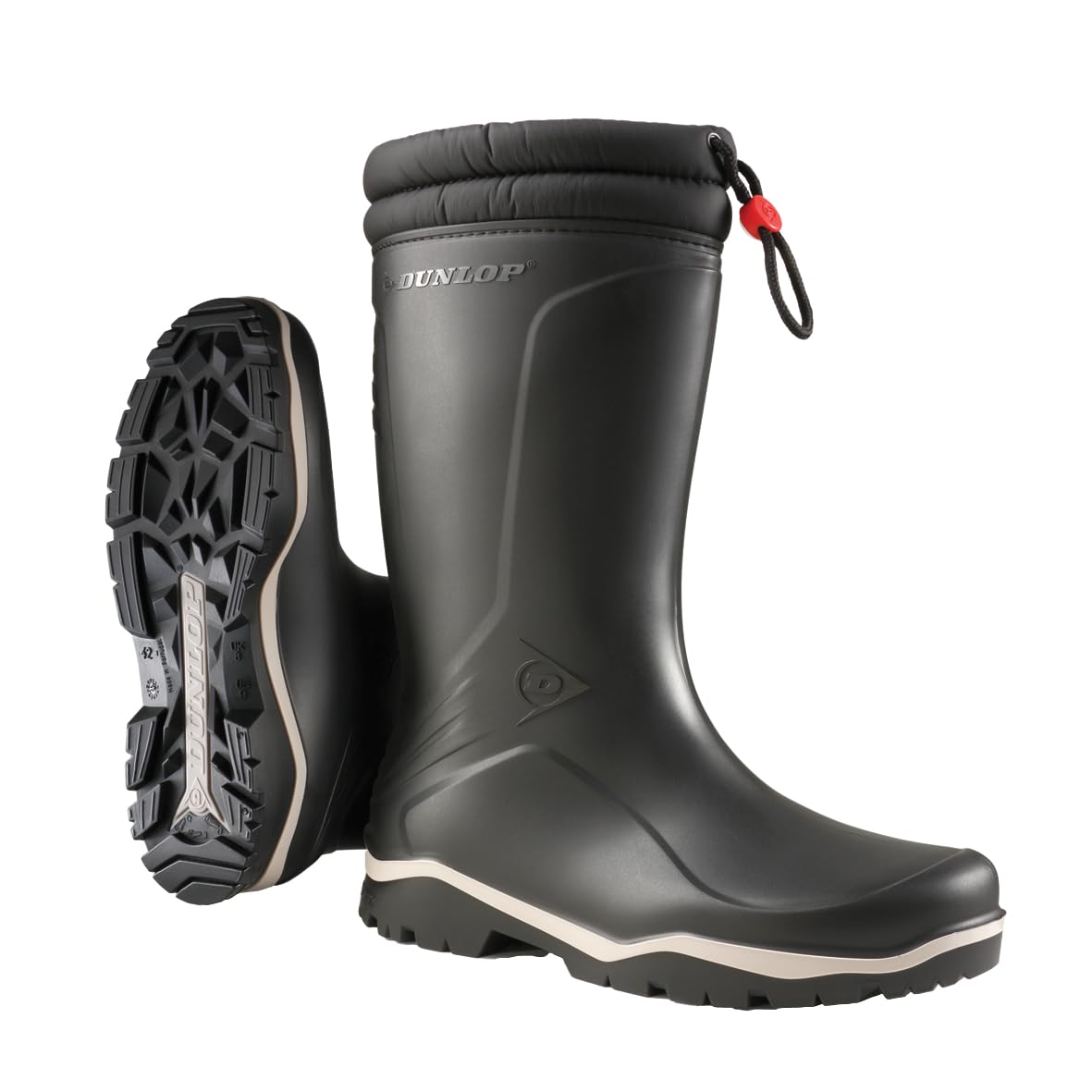 DUNLOP Blizzard Snow Boots, Lined Winter Wellies, Black, UK 10.5