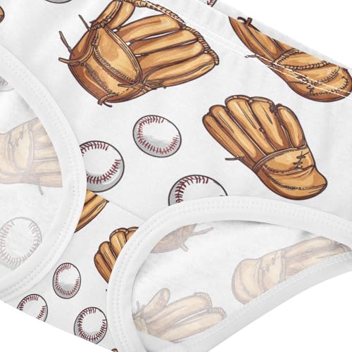 ZZKKO Baseball Sport Gloves Girls Underwear Toddler Panties for Girls Comfort Brief Size 2-8T3