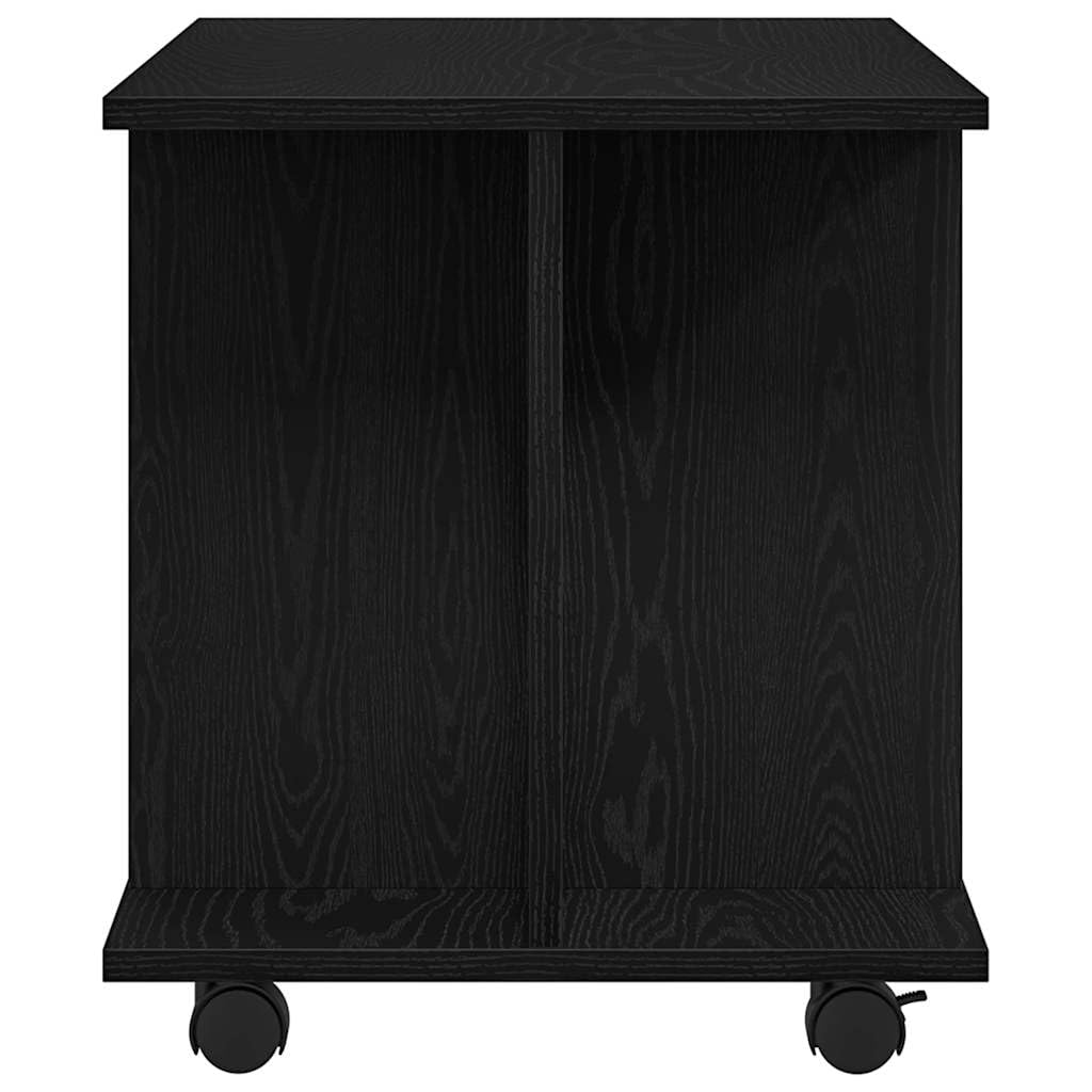 vidaXL TV-Schrank mit Rollen Schwarz Eichen-Optik 80x40x45 cm