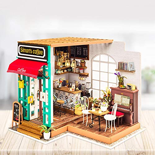 Germerse DIY Puppenhaus, Puppenhaus-Kit, entzückende Dekoration Super süßes Dekor, mit LED-Leuchten Puppenhaus, einfach… – Bild 5