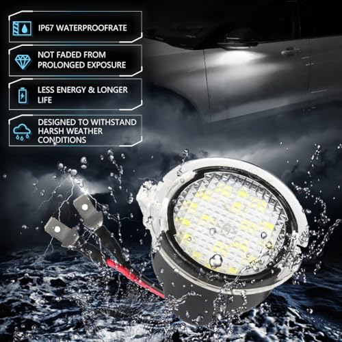 Lámparas LED para espejo lateral Ford F150, 2 piezas blanco miniatura 5
