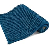 HOMEYA - Alfombrilla de Baño Antideslizante, Alfombra Felpa Microfibra Chenille, Alfombra para Ducha, Cocina, Multiusos, Suave, Cómoda y Absorbente (50 x 70 cm, Azul Oceano)