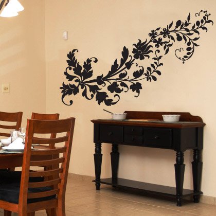 INDIGOS UG Wandtattoo Blume Ranke – 120x100 Cm, Selbstklebend, Für Glatte Wände (Wohnzimmer, Kinderzimmer, Büro)