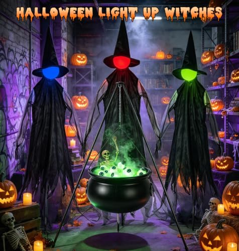 Halloween Witches Outdoor, 4.2 FT Set of 3 Witches Holding Hands - image 3