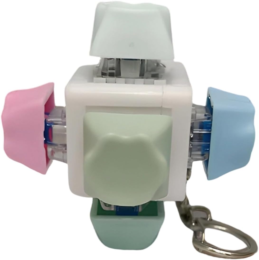 Hexagonal Six Sided Mechanical Keyboard Fidgets Keychain