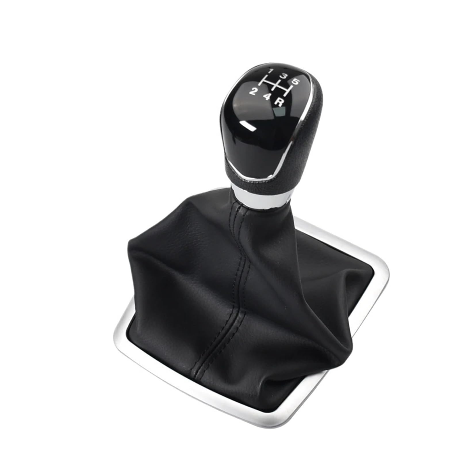 Wxnlbb Black-5Speed Gear Shift Knob Lever Gaitor Shifter Boot Cover Case Compatible With Ford Focus 2 Mk2 Fl C-Max Mondeo Mk2 Mk3 Mk4 Mk7 Galaxy(Black-5Speed)
