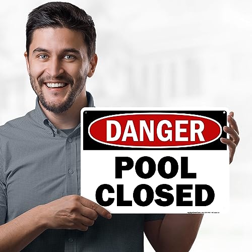 Pool Closed Sign, Complies With State Of Ohio Pool Safety Code, 10x14 Inches, Rust Free .040 Aluminum, Fade Resistant, Made in USA by My Sign Center