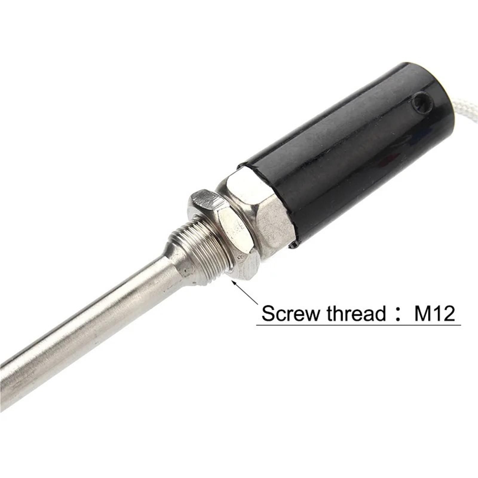 200mm gwint termopara M12 K czujnik temperatury PT100 Długość 1/2/3/4/5 M 0-600 °C Śruba sterownika sondy (typ K 4M)