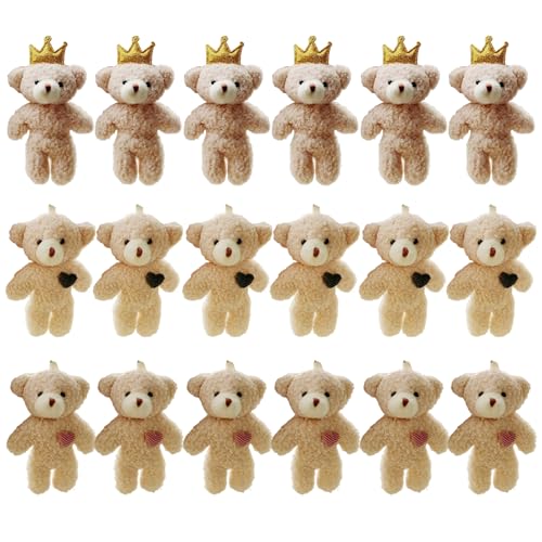 Mini oso de juguete suave con lazo superior para crear llaveros estables y adornos