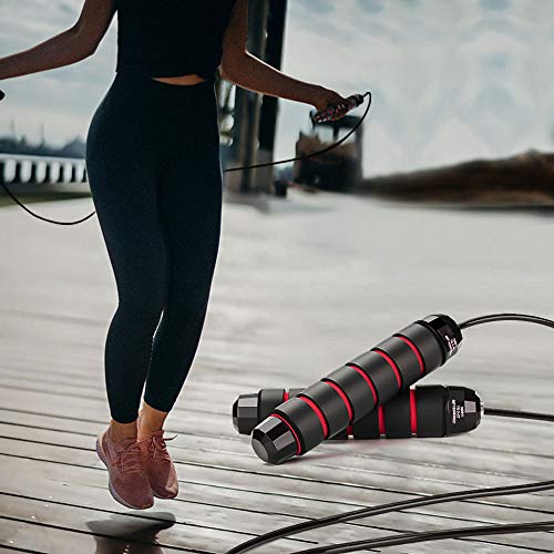 DECDEAL Corda de salto livre de rolamento em ângulo T Corda de fio de aço de exercício de salto ajus