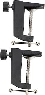 FAVOMOTO 2 pcs stand base clip desktop microphone adjustable work table desk accesories adjustable clamp Table Mounting Clamp Desktop Stand Holder Microphone Holder Base Table Bracket Base