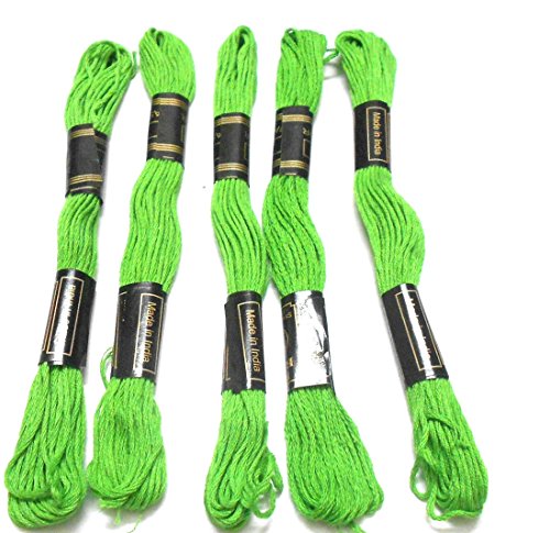 Image of Goelx Skein Embroidery Thread Floss /Jewelry Making Craft Thread Pack of 25 Skeins - Light Green