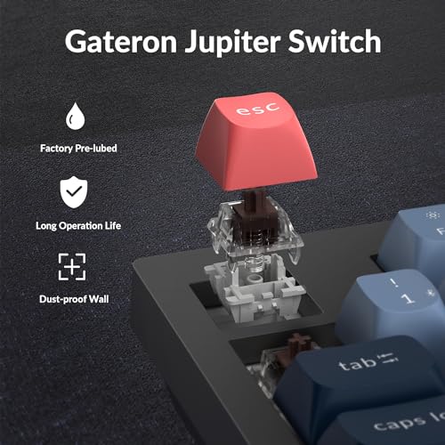Image of Keychron V5 Max Custom Wireless Mechanical Gaming Keyboard with Number Pad, 96% Layout QMK /VIA 2.4 GHz /Bluetooth 5.1 /Wired, RGB Backlit Hot-Swappable Gateron Brown Switch for Mac Windows Linux