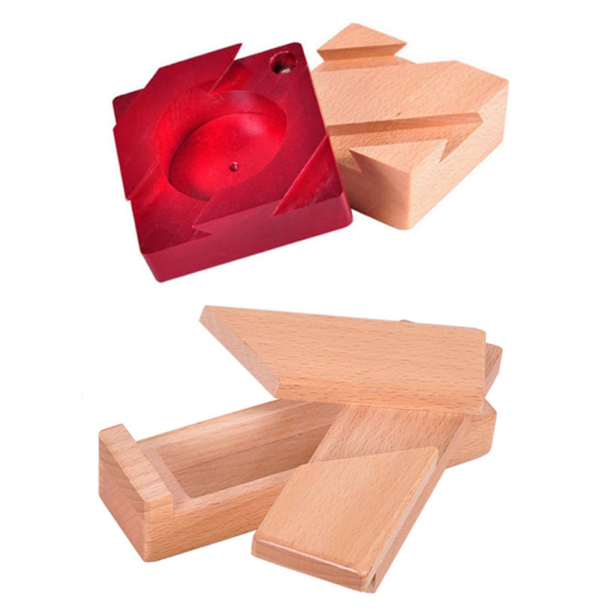 Abaodam Wooden Iq Puzzle Box Brain Teaser Lu Ban Lock Ming Assembly Puzzle Ball Educational Game for Adults