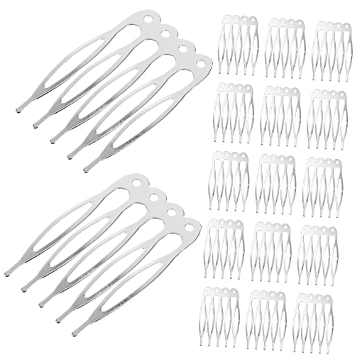 OFFIGAM 50個ヘアコームクリップ 女性用 属製 サイドコーム 結婚式用 ヘア