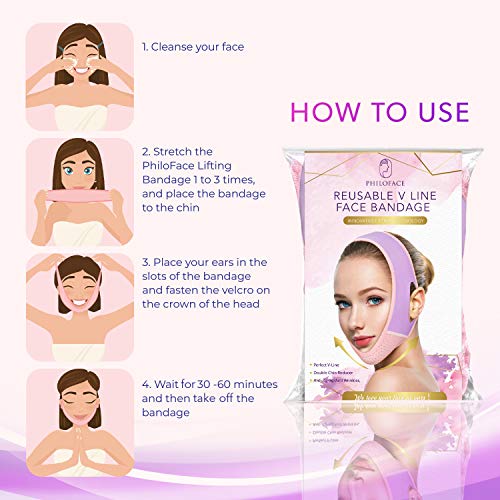 Paradream Double Chin Reducer, V Shaped Slimming Face Mask, Chin Up Mask, Face Lifting Belt (Pink) #TOP5