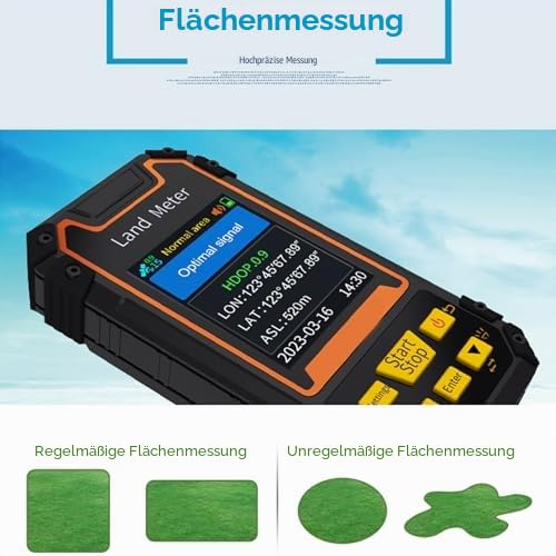 Handheld GPS für die Vermessung, Land Area Meter mit GNSS, 2.4in Farbbildschirm Voice Guidance, IP67 Handheld Survey Tool für die Landwirtschaft