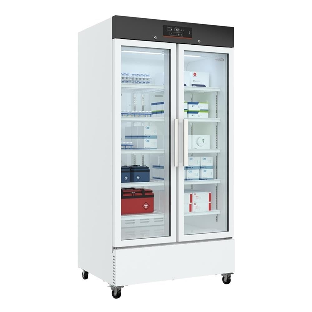 Pemberly Row 27 Cu. Ft. Medical Vaccine Refrigerator, Digital Temperature Control, Multi-Level Alarms, Durable Pcm And Steel, 2 Glass Locking Doors, 10 Adjustable Shelves, Freestanding Lab Storage on Fridge.com - View 3