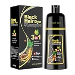 Black Hair Dye Shampoo 3 in 1, Herbal Dye Shampoo for Grey Hair Coverage Hair Color for Women and Men (Natural Black)