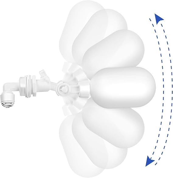 Mudder 2 Pack Float Ball Valve 1/4 بوصة صمام عائم لفلتر المياه البلاستيكي قابل للتعديل للبرك وخزان المياه والمضخة والحوض وأحواض السمك وتربية الأحياء المائية والخزان