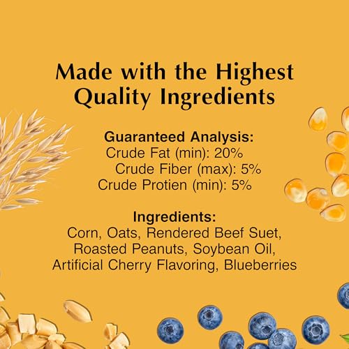 Image of C&S Berry Delight No Melt Suet Dough, Suet Cakes for Wild Birds Including Robins, Blue Jays, Bluebirds, Tanagers, Thrushes and More, 11.75 Ounces, Pack of 8