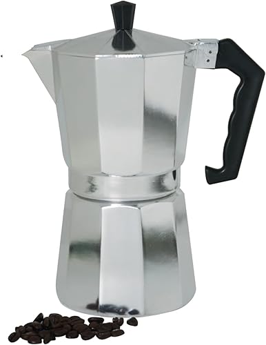 Miniatura 2 de Home Basics 6 tazas Demitasse Shot Aluminio, cafetera espresso gris para estufa