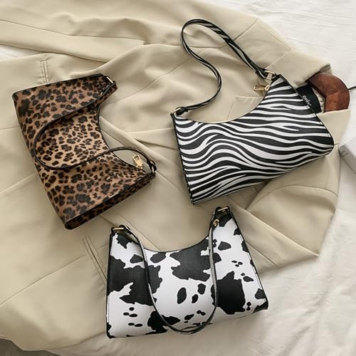 Women Cow Print Shoulder Bag Clutch Purse Underarm Handbag Satchel Zipper Tote Bag Bags With Zipper Closure For women4