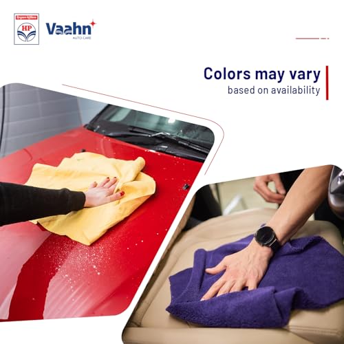 Image of HP Vaahn Microfiber Cloth for Car- 3 pcs - 40x40 cms - 350 GSM | Ultra Absorbent, Lint-Free Cleaning & Drying Towel | High-Density, Reusable & Eco-Friendly | Microfibre Towels for Car Bike Cleaning