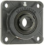 Sealmaster MSF-47 Medium Duty Flange Unit, 4 Bolt, Regreasable, Felt Seals, Setscrew Locking Collar, Cast Iron Housing, 2-15/16