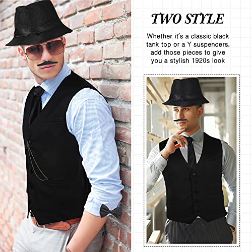 image for SATINIOR 1920s Mens Costume Roaring Costumes Outfit with 20s Gangster 