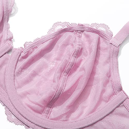Wingslove Women's Sexy Lace Bra Underwire See Through Unlined Bralettes Soft Cup Plus Size(Lpp.44C) #TOP5