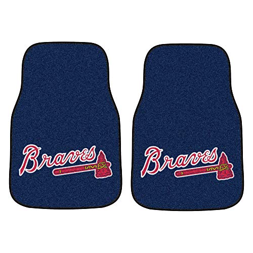 MLB - Atlanta Braves Carpet Car Mat Set - 2 Pieces