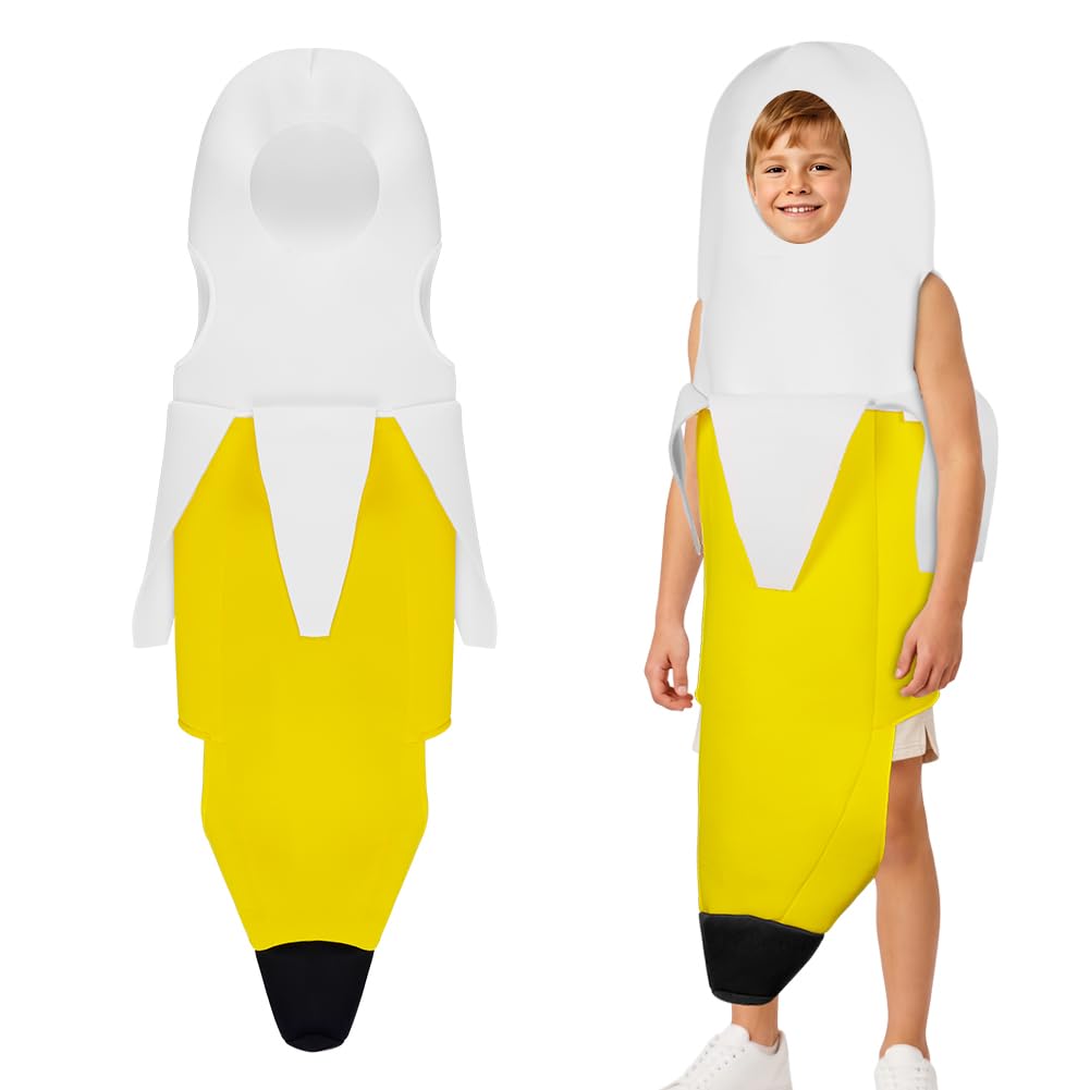AYBUY Banana Costume, Hilarious Yellow Banana Jumpsuit, Fun Banana Fancy Dress Outfit for Kid, Lightweight and Comfortable Fruit Costume for Halloween, Christmas, Carnivals, Party, Cosplay โ image 1