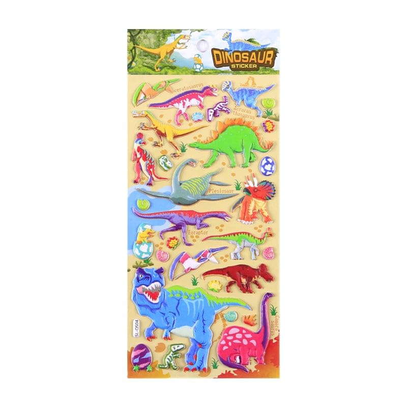 Image of 3D Dinosaur Puffy Stickers Set for Kids - Colorful Dino Stickers for Scrapbooking, School Projects, Activity Books, DIY Crafts & Learning Fun