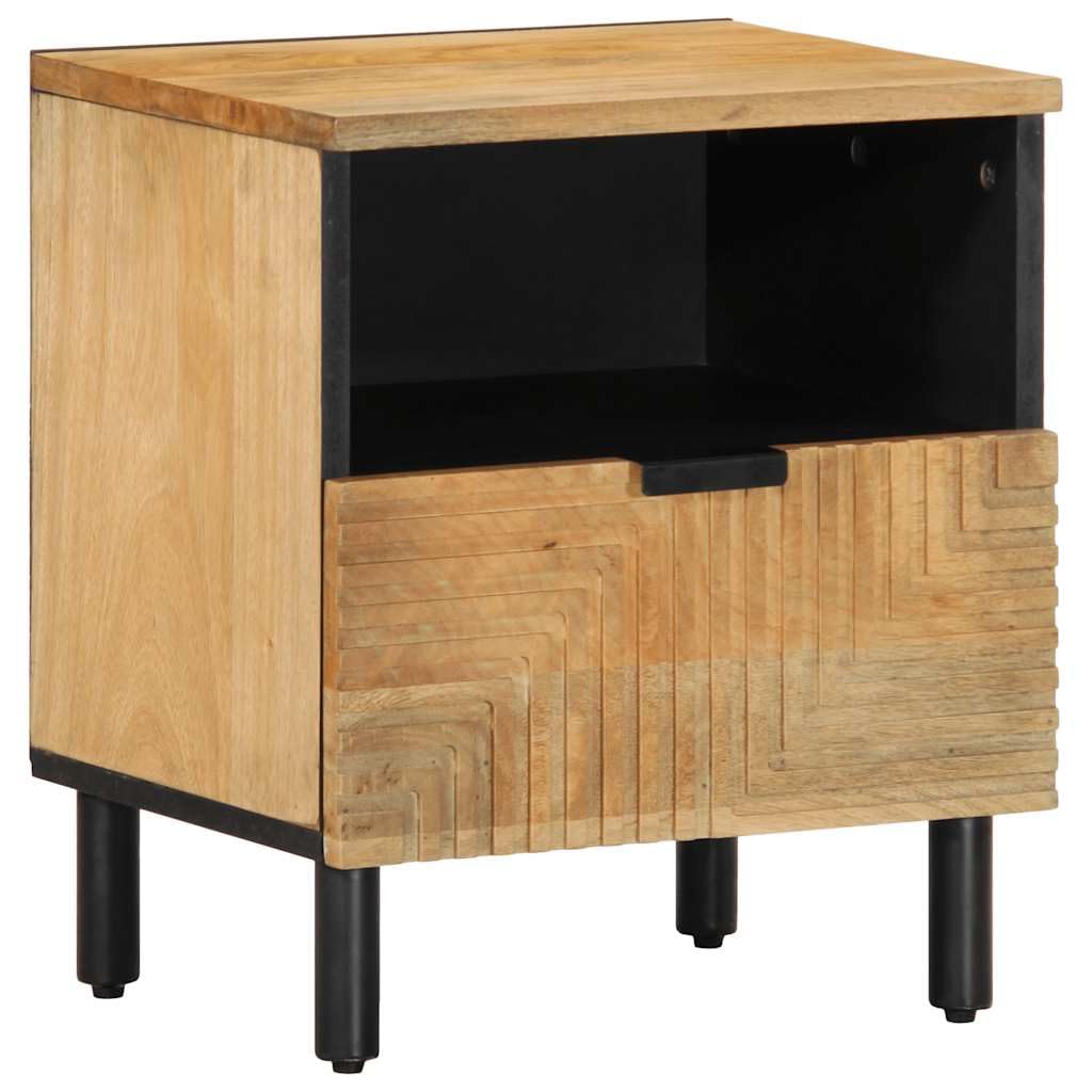 Homgoday Arredo Comodino Marrone 40x33x46 cm in Legno Massello di Mango,Arredo Credenza Armadio, Armadietto da Pavimento Mobili Ufficio, Comodino Credenza per Camera da Letto TYPE4017726